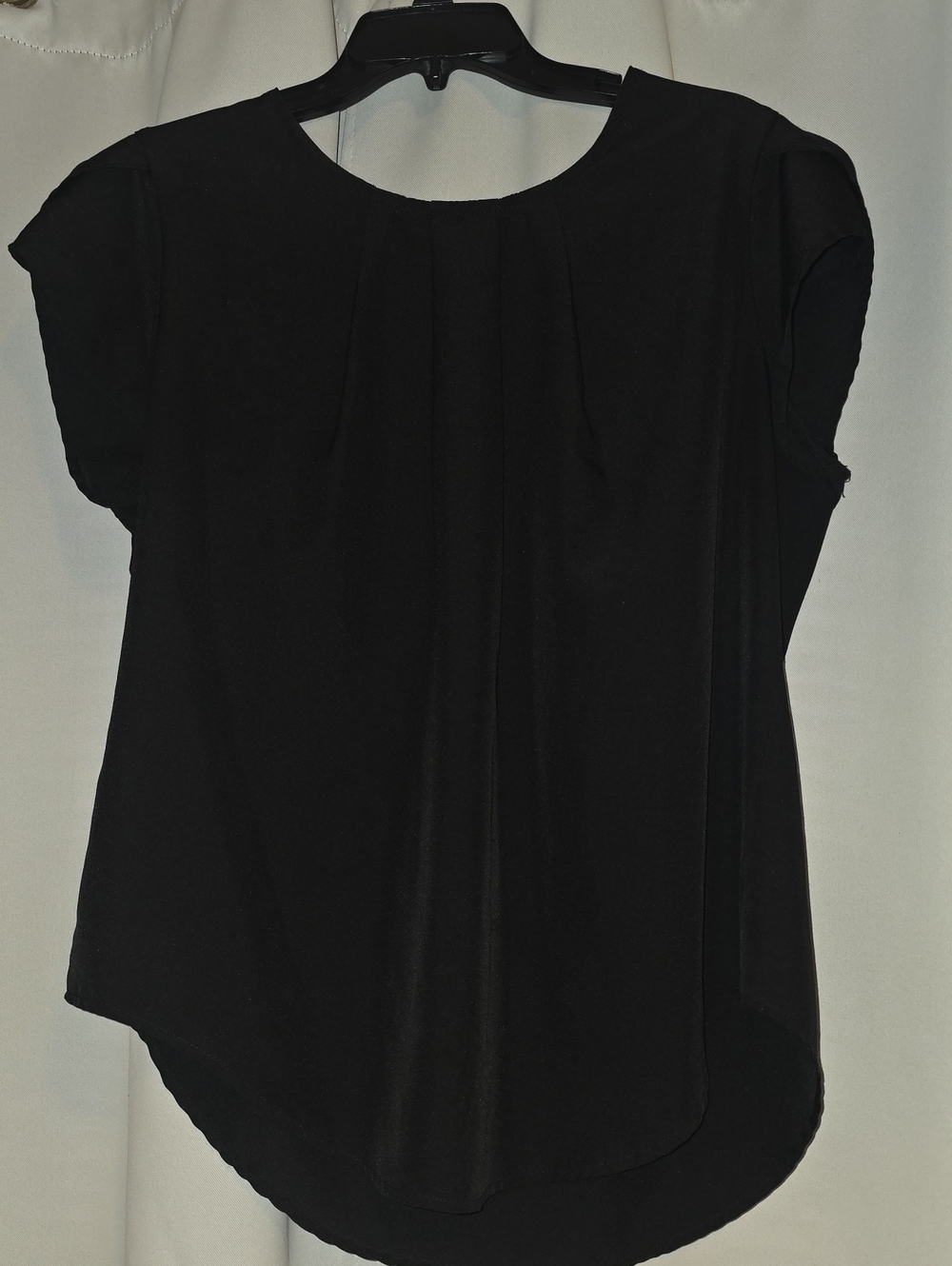 Classic Black Cap-Sleeve Blouse